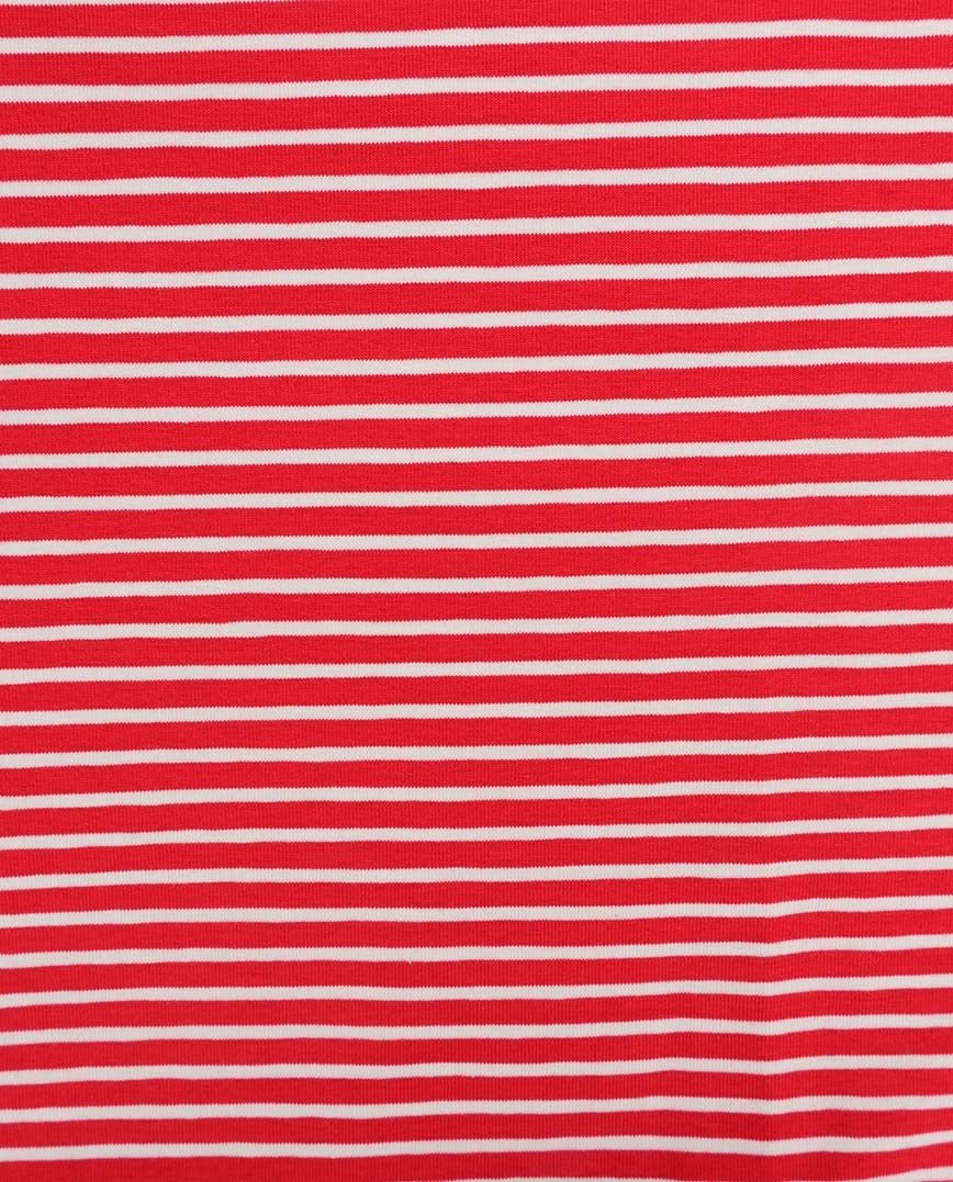 Image de jersey de coton à rayures rouges 220 g/m² – disponible chez Šarlotes audumi