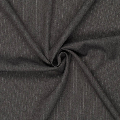 Image of suit fabric with a fine lurex stripe | grey | 195 g/m² | 145 cm – available at Šarlotes audumi