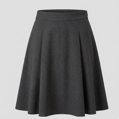 Image of suit fabric with a fine lurex stripe | gray | 195 g/m² | 145 cm – available at Šarlotes audumi