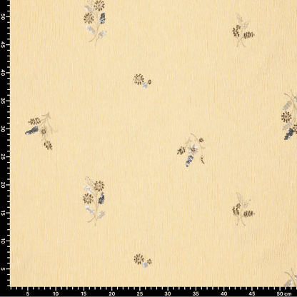 Tissu de chemise en élasthanne, jaune rayé avec perles brodées, 135 g/m² – disponible chez Šarlotes audumi