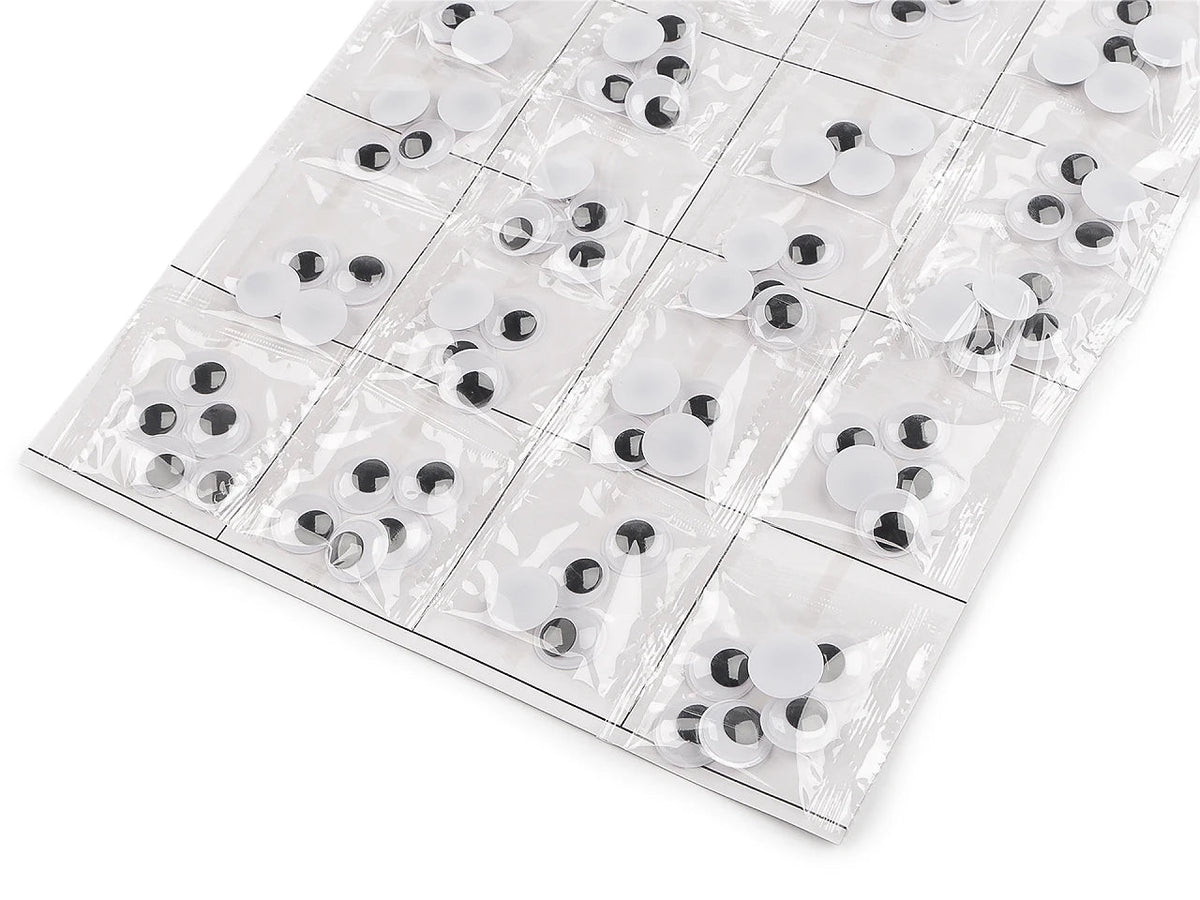 Judančios plastikinės akytės klijavimui – 15 mm, 20 vnt. – galima įsigyti internetu „Šarlotes audumi“