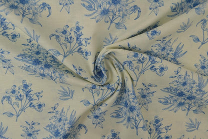 Lins ar kokvilnu-zili ziedi 170 g/m²