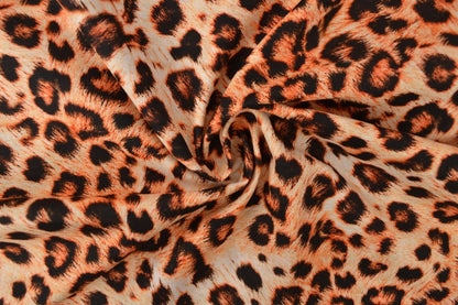 Linen with cotton, leopard pattern 170 g/m²