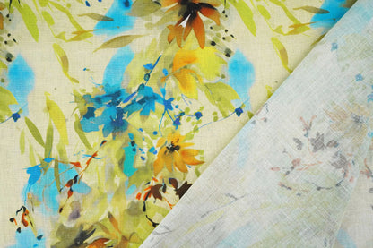 Image de lin et coton à motif floral 170 g/m² | tissu léger et respirant pour vêtements et maison – disponible chez Šarlotes audumi