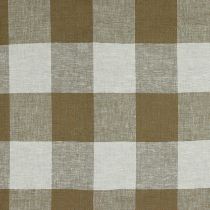 Lin avec viscose - à carreaux brun clair 145 g/m²