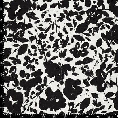 Lin et viscose - feuilles noires 180 g/m²