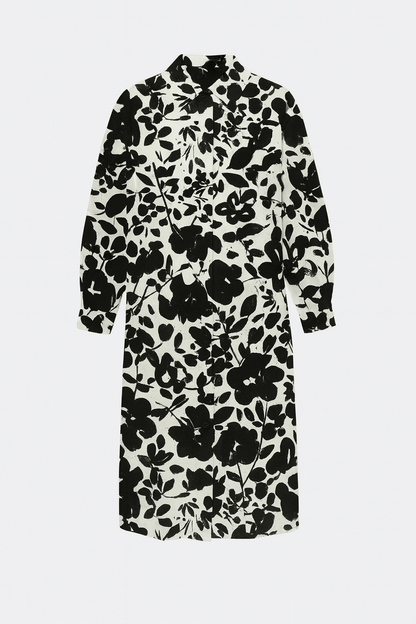 Lin avec viscose - feuilles noires 180 g/m²