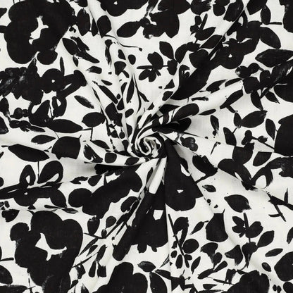 Lin avec viscose - feuilles noires 180 g/m²
