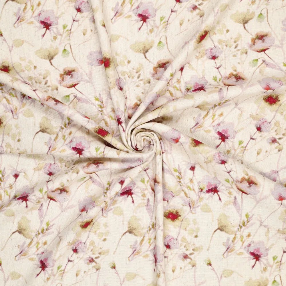 Attēls ar Lins ar viskozi - puķu zirnīši 120 g/m² – pieejams Šarlotes audumi