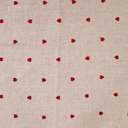 Tissu en lin et viscose, motif cœurs, 180 g/m² – disponible chez Šarlotes audumi