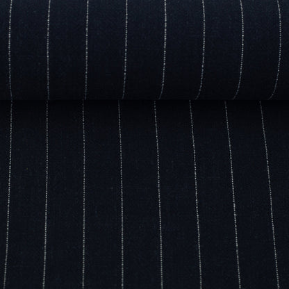 Lin et viscose - rayures sur fond noir 200 g/m²