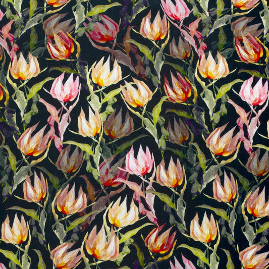 Attēls ar Lins ar viskozi - tulpes 170 g/m² – pieejams Šarlotes audumi