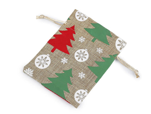 Attēls ar Maisiņš ar Ziemassvētku tematiku| 10×13 cm| dažādu toņu – pieejams Šarlotes audumi