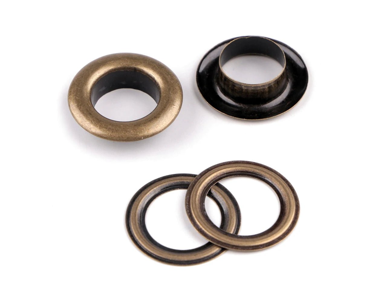 Attēls ar Metāla gredzeni, Luversi iekšējais Ø12 mm / ārējais Ø21 mm |10 gab | dažādu toņu – pieejams Šarlotes audumi