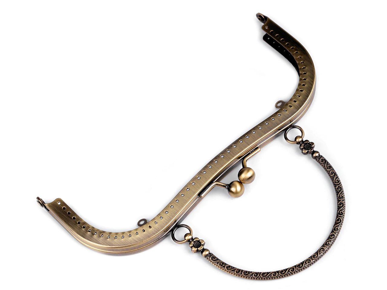 Attēls ar Metāla somiņas rāmis piešūšanai ar rokturi 5 × 8 cm| dažādu toņu – pieejams Šarlotes audumi