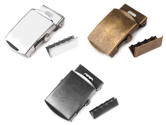 Attēls ar Metāla sprādze jostai ar nobeiguma galu – 30 mm|dažādu toņu – pieejams Šarlotes audumi