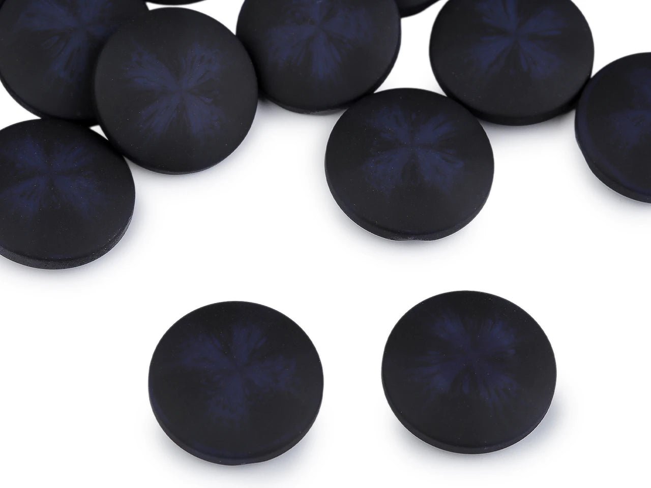 Attēls ar Mēteļu un jaku pogas ar samta efektu | 21 mm, 25 mm, 30 mm| tumši zilas – pieejams Šarlotes audumi