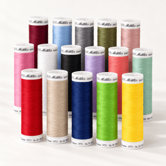 Mettler SERAFLEX® elastingi siuvimo siūlai, 130 m – galima įsigyti internetu „Šarlotės audiniai“