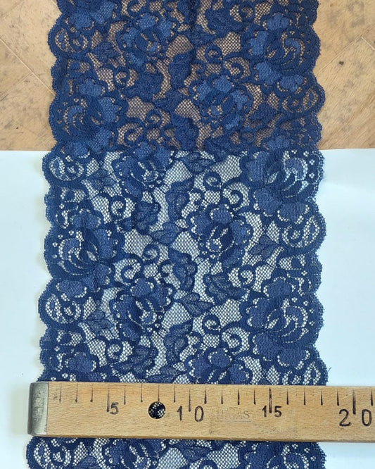 Attēls ar Mežģīne 17 cm-navy blue – pieejams internetā Šarlotes audumi