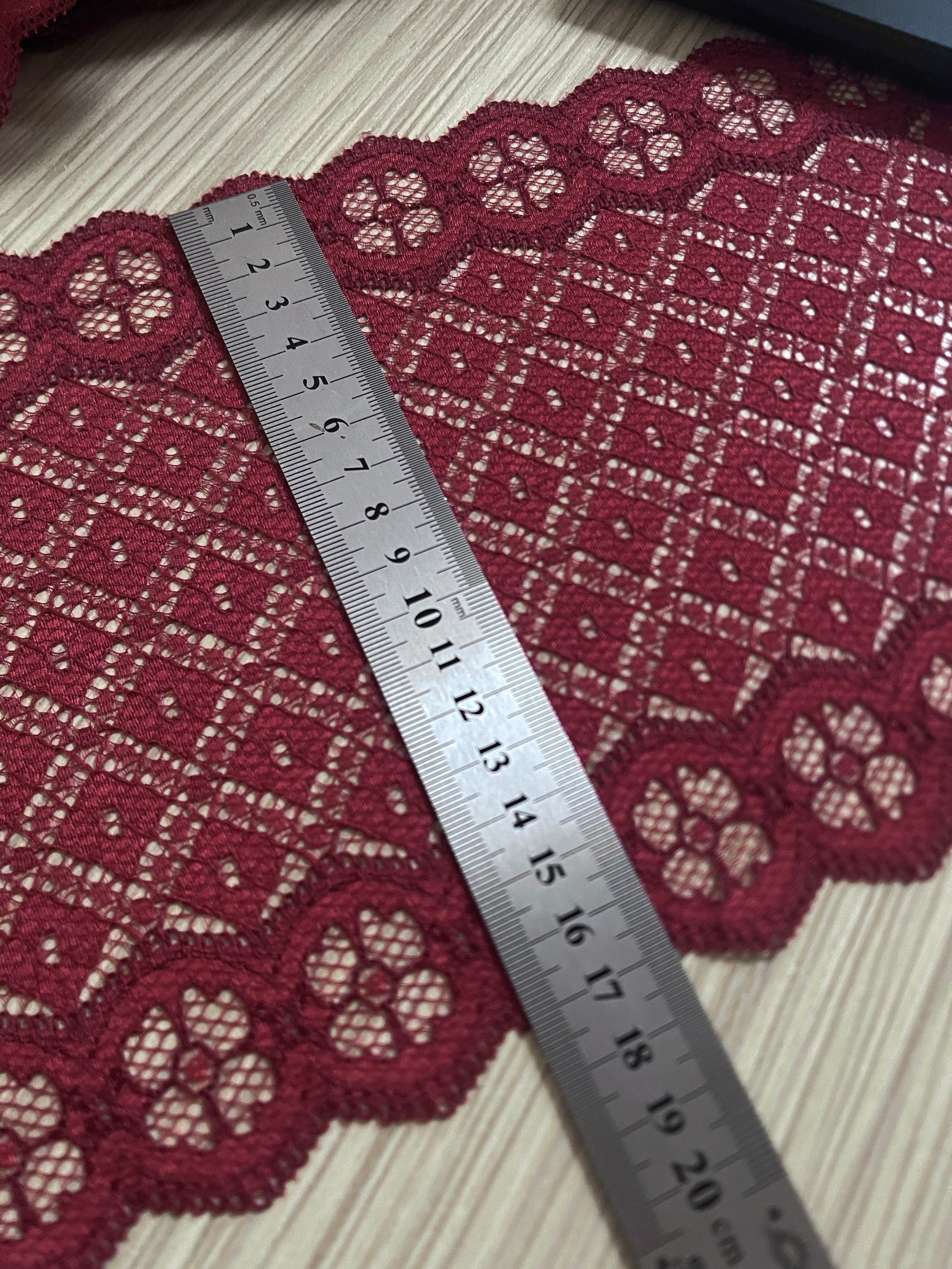 Image with Lace 17 cm - dark red – available at Šarlotes audumi