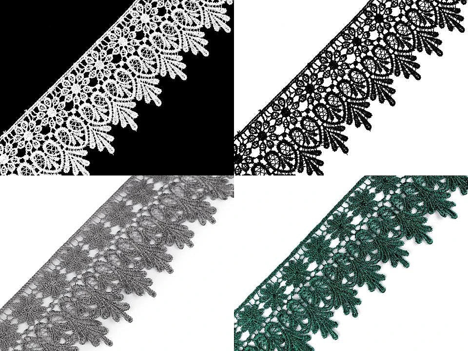 Attēls ar Mežģīne 7 cm - tumši zaļa – pieejams Šarlotes audumi