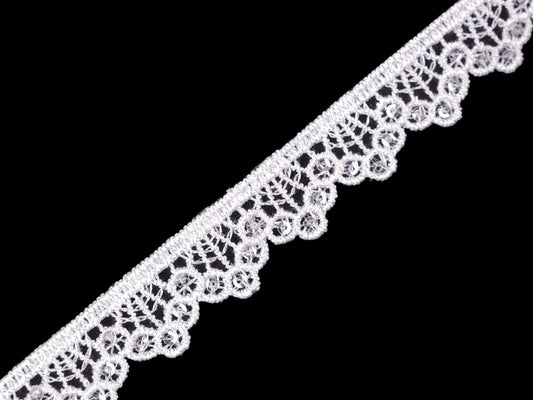 Attēls ar Mežģīne ar spīdumiem 1,4 cm - balta – pieejams Šarlotes audumi