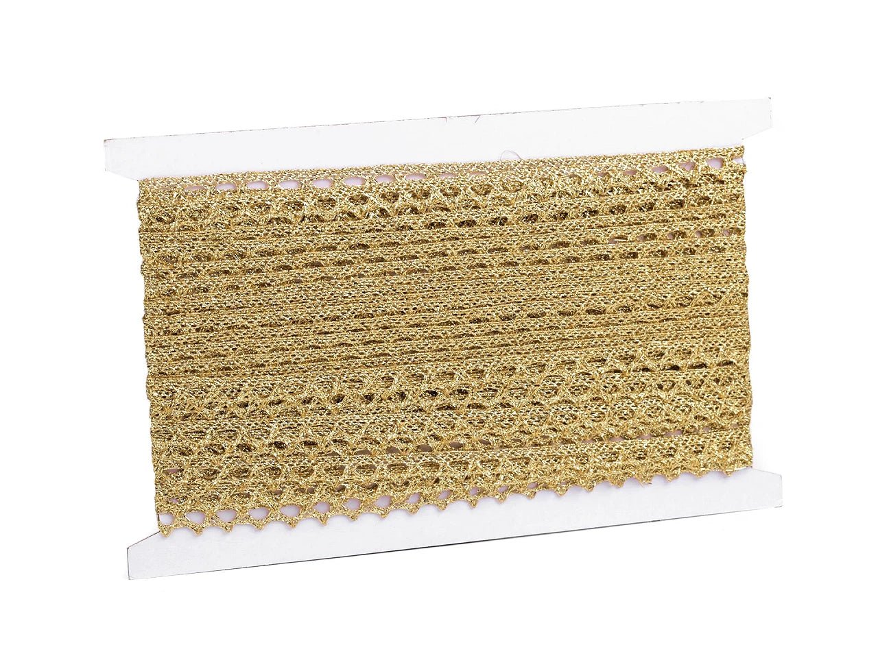 Attēls ar Mežģīne - zelta 1 cm – pieejams Šarlotes audumi