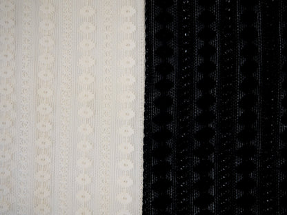 Image of lace fabric, warm white with a floral pattern – available online at Charlotte's Fabrics