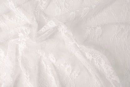 Mežģīņu audums smalks - balts 50 g/m²