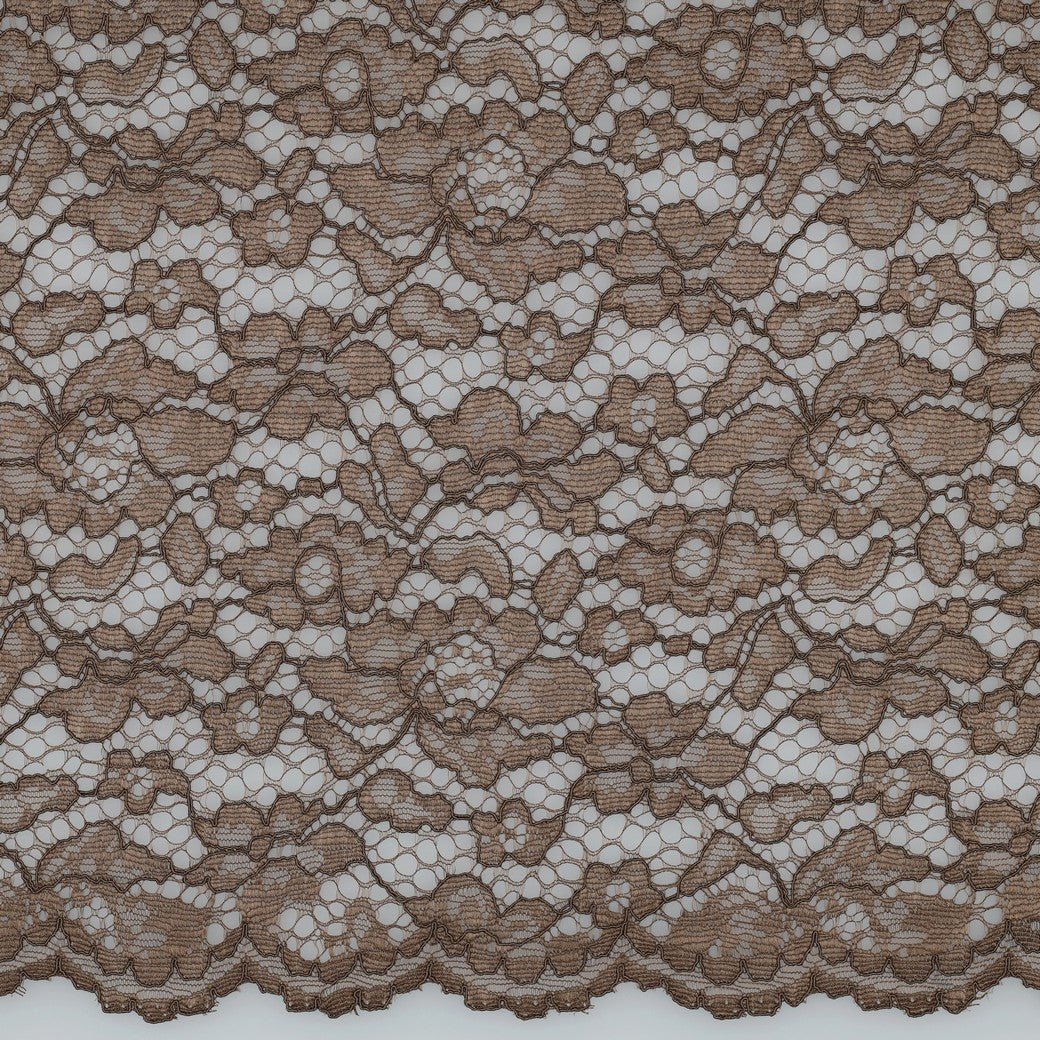 Attēls ar Mežģīņu audums - šokolādes tonis 130 g/m² – pieejams Šarlotes audumi