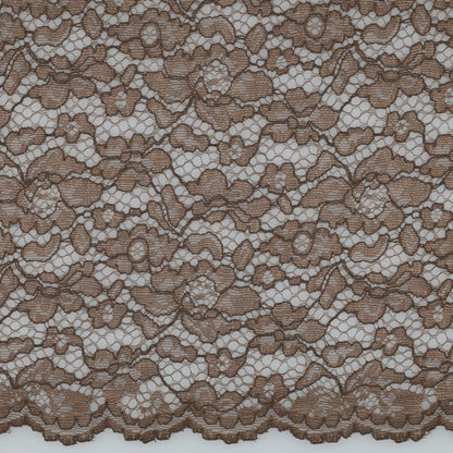 Attēls ar Mežģīņu audums - šokolādes tonis 130 g/m² – pieejams Šarlotes audumi