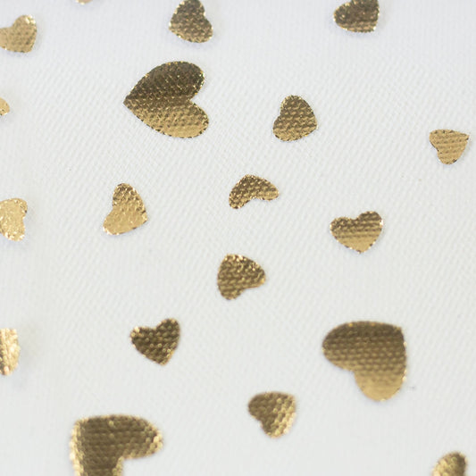 Attēls ar Mīksts tills ar zelta sirsniņām 20 g/m² – pieejams Šarlotes audumi