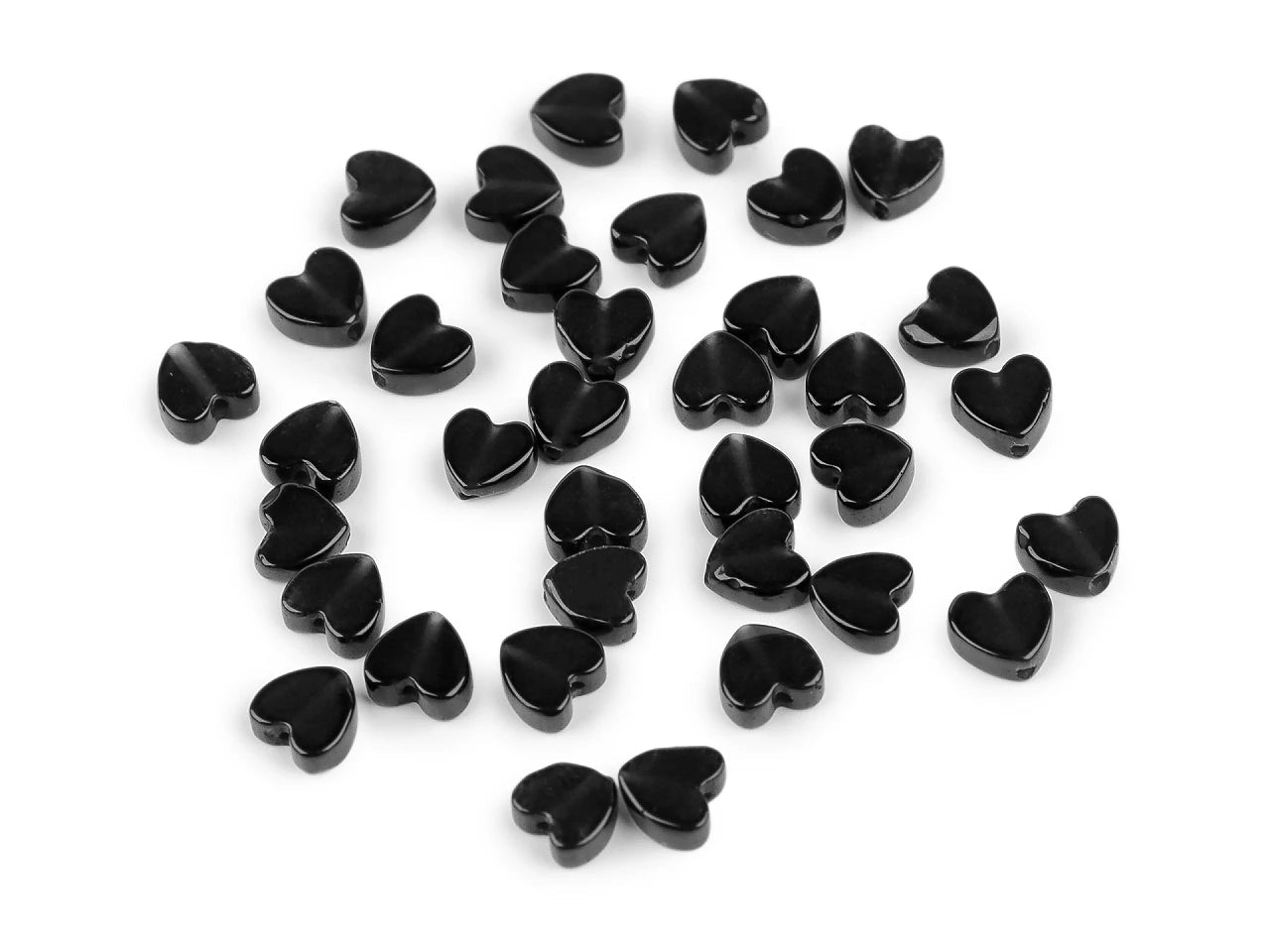 Attēls ar Minerāla un stikla sirds formas pērlītes Ø6 mm 35 gab.|dažādu toņu – pieejams Šarlotes audumi