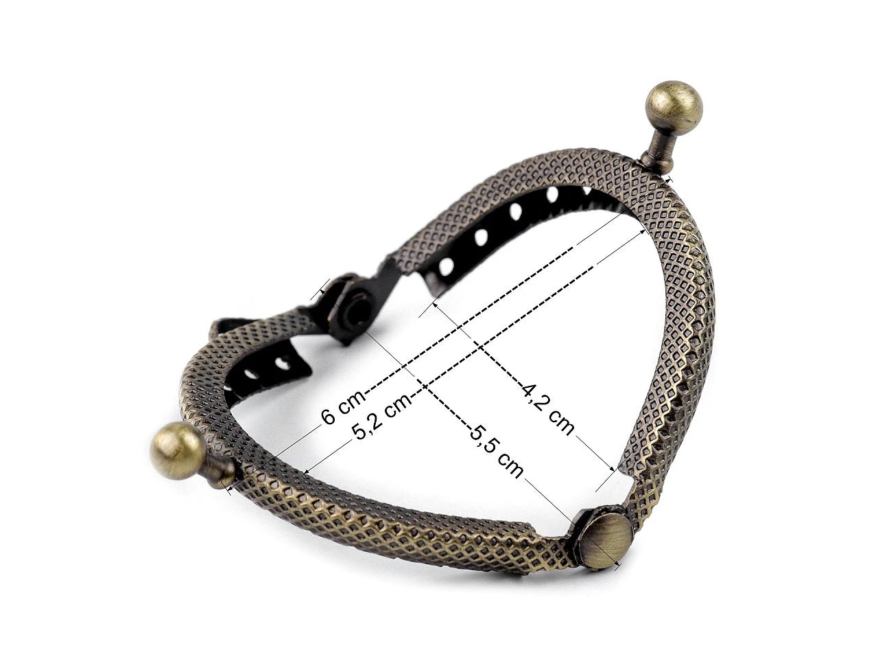 Attēls ar Mini metāla maciņa rāmis piešūšanai, 5,5 × 8 cm - vintage misiņa tonis – pieejams Šarlotes audumi