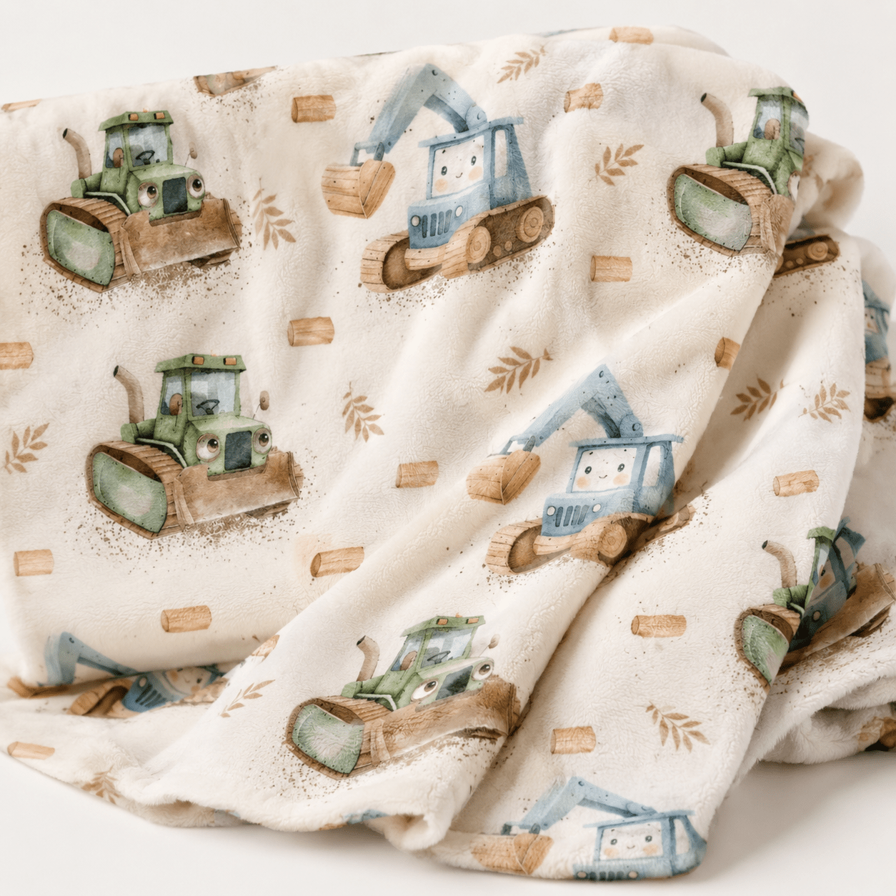 Image with Minky fleece (smooth) - tractors 220 g/m² – available at Šarlotes audumi