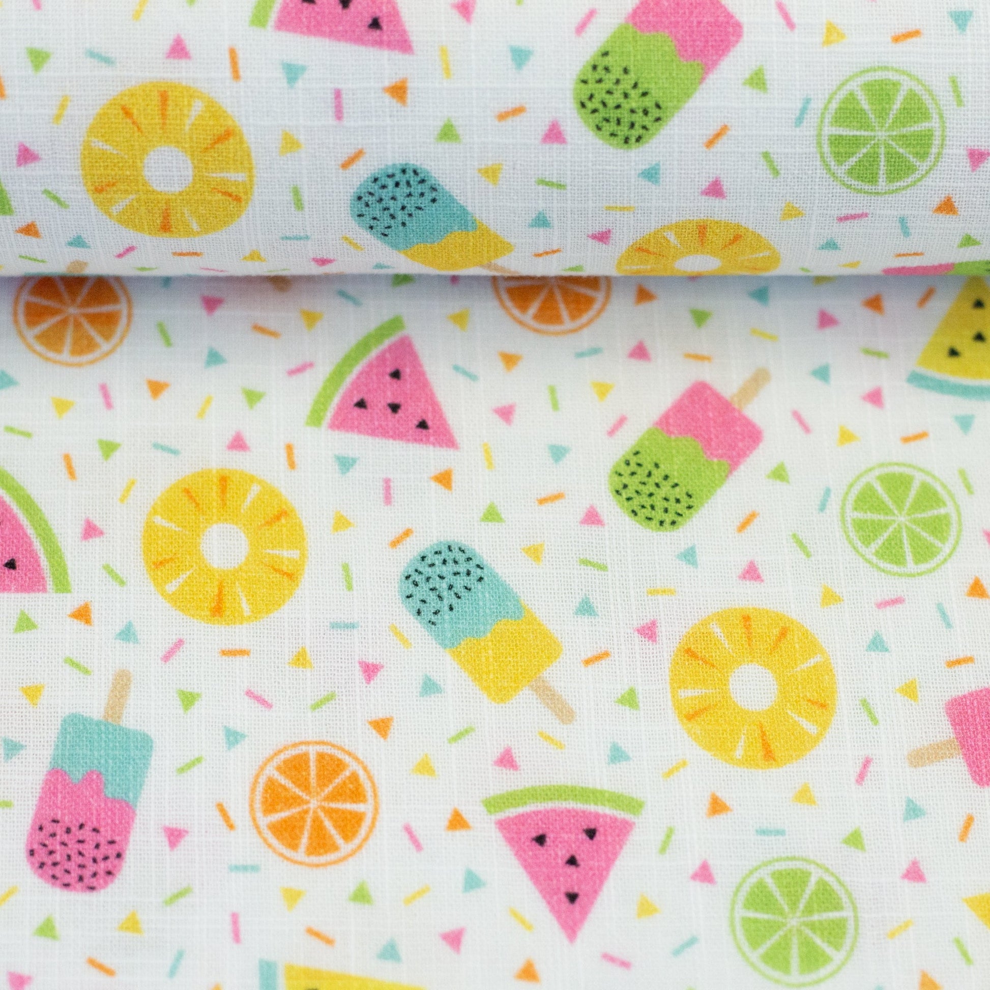 Image with Muslin - fruit ice creams 165 g/m² – available at Charlotte's fabrics