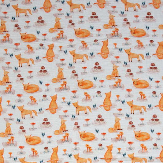 Attēls ar Muslīns - lapsa kūmiņš 130 g/m² – pieejams Šarlotes audumi