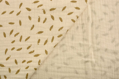 Motif petites feuilles en mousseline 125 g/m²