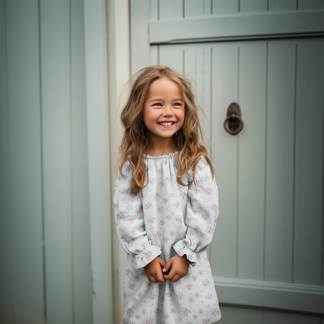 Attēls ar Muslīns - puķītes un bantes 120 g/m² – pieejams Šarlotes audumi