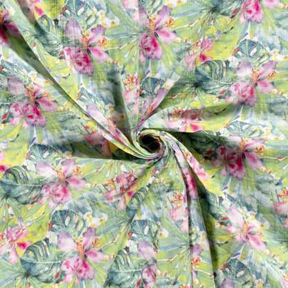 Mousseline - feuilles tropicales 130 g/m²