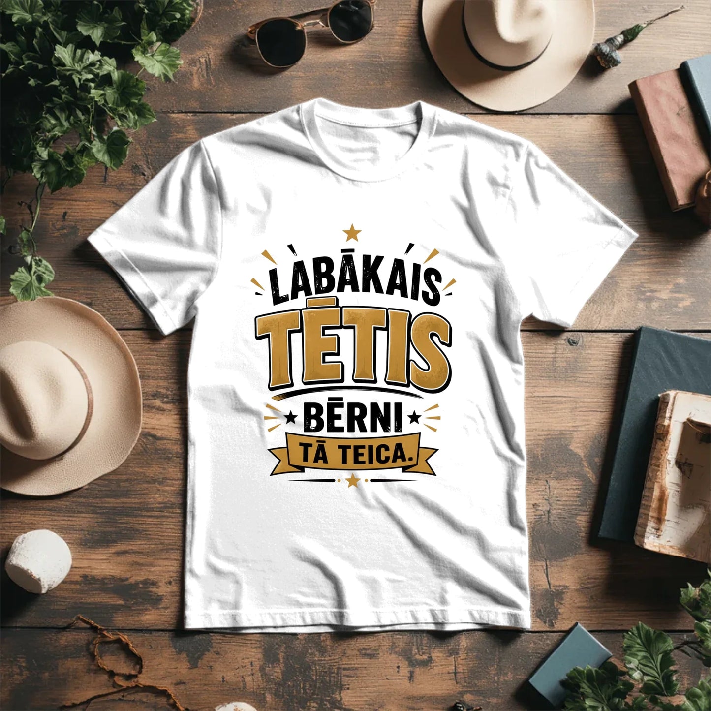 Paveikslėlis su organinės medvilnės marškinėliais „Geriausias tėtis – taip sakė vaikai!“ – pasiekiamas internetu Šarlotes audumi