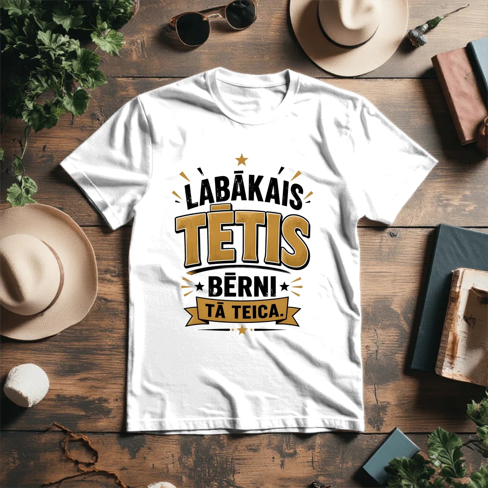 Paveikslėlis su organinės medvilnės marškinėliais „Geriausias tėtis – taip sakė vaikai!“ – pasiekiamas internetu Šarlotes audumi