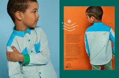 Attēls ar OTTOBRE design Kids Rudens – bērnu apģērbu piegrieztņu žurnāls angļu valodā – pieejams internetā Šarlotes audumi
