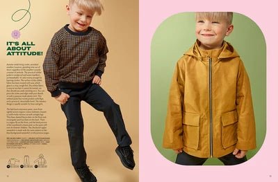 Attēls ar OTTOBRE design Kids Rudens – bērnu apģērbu piegrieztņu žurnāls angļu valodā – pieejams internetā Šarlotes audumi