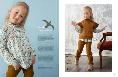 Attēls ar OTTOBRE design Kids Rudens – bērnu apģērbu piegrieztņu žurnāls angļu valodā – pieejams internetā Šarlotes audumi
