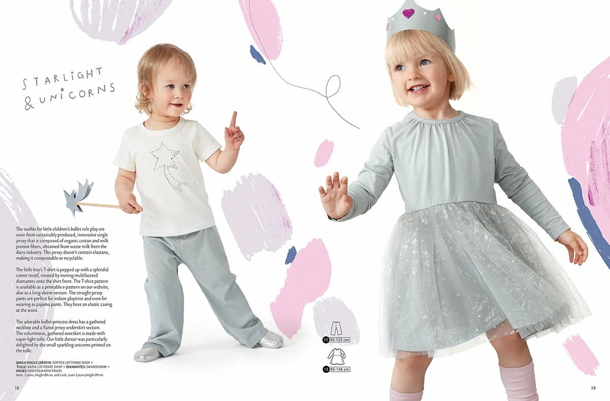 Attēls ar OTTOBRE design Kids Ziema– bērnu apģērbu piegrieztņu žurnāls angļu valodā – pieejams internetā Šarlotes audumi