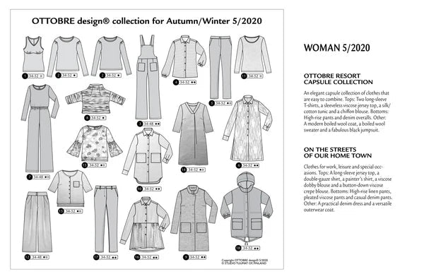 OTTOBRE design Woman 5/2020 vaizdas – angliškas moteriškų drabužių iškarpų žurnalas – galima įsigyti internetu „Šarlotes audumi“