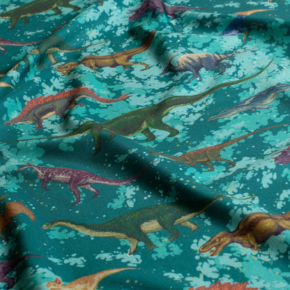 Image avec tissu de maillot de bain en lycra avec protection UPF50 – dino 200 g/m² – disponible chez Šarlotes audumi