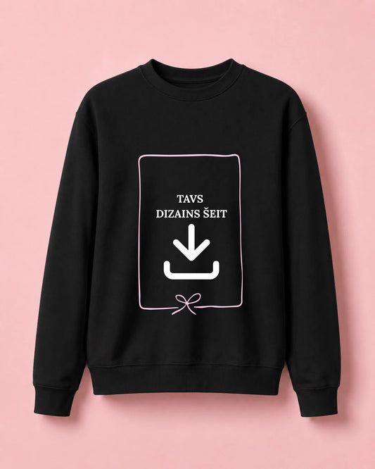 Image with Personalized sweatshirt with your design - black – available online, Šarlotes audumi