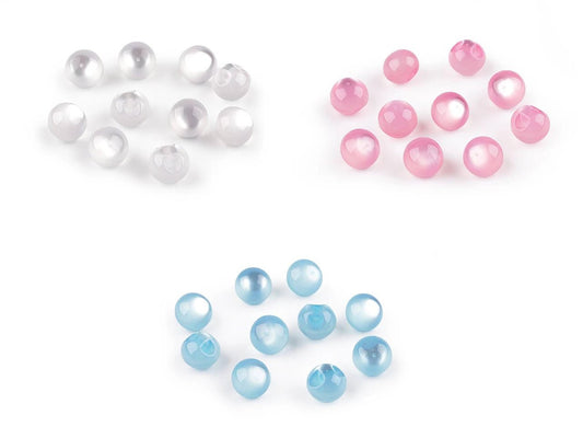 Attēls ar Piešujamas pērļu / “kaķa acs” pogas, 11 mm – pieejams Šarlotes audumi